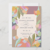 Farbenfrohe warme Flora Save The Date (Vorderseite)