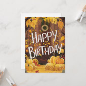 Farbenfrohe, wärme Wälder Herbst Fall glücklich Ge Karte (Vorderseite/Rückseite Beispiel)