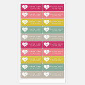 Farbenfrohe, wasserdichte Bezeichnung des Herzens Etiketten (Blatt)