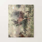 Farbenfrohe Wasserfarbe Abstrakt gestrichen Wilde Puzzle (Vertikal)