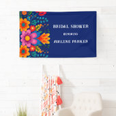 Farbenfrohe Wasserfarbe Blumengestein Brautparty Banner (Insitu)