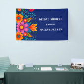 Farbenfrohe Wasserfarbe Blumengestein Brautparty Banner (Messeveranstaltung)