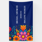 Farbenfrohe Wasserfarbe Blumengestein Brautparty Banner (Vertikal)
