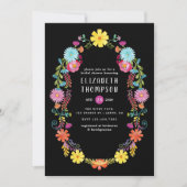 Farbenfrohe Wasserfarbe Blumengestein Brautparty Einladung (Vorderseite)