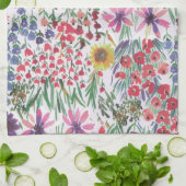 Farbenfrohe Wasserfarbe Botanik Boho Garden Geschirrtuch (Gefaltet)