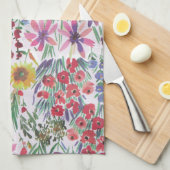 Farbenfrohe Wasserfarbe Botanik Boho Garden Geschirrtuch (Viertel Falte)