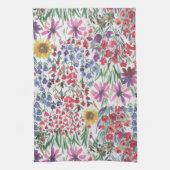 Farbenfrohe Wasserfarbe Botanik Boho Garden Geschirrtuch (Vertikal)
