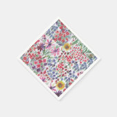 Farbenfrohe Wasserfarbe Botanik Boho Garden Serviette (Ecke)