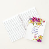 Farbenfrohe Wasserfarbe Bouquet Brautparty Guest Notizblock (Innenseite)
