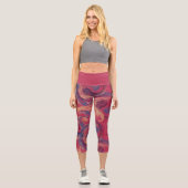Farbenfrohe Wasserfarbe Capri Leggings (Vorderseite)
