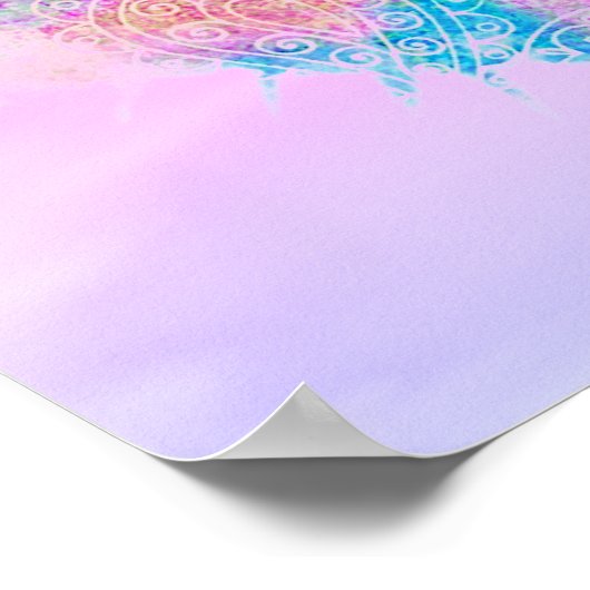 Farbenfrohe Wasserfarbe Doodle Herz Poster (Ecke)