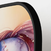 Farbenfrohe Wasserfarbe Einhorn Pickleball Schläger (Linke Seite)