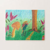 Farbenfrohe Wasserfarbe Fee Segen ein Baum Zuhause Puzzle (Horizontal)