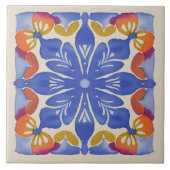 Farbenfrohe Wasserfarbe Fliese (Vorderseite)