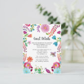 Farbenfrohe Wasserfarbe Floral Fiesta Gastdetails Begleitkarte (Stehend Vorderseite)