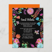 Farbenfrohe Wasserfarbe Floral Fiesta Gastdetails Begleitkarte (Vorne/Hinten)