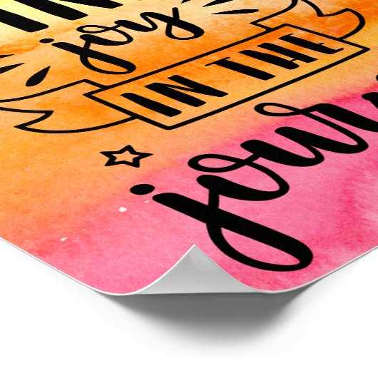 Farbenfrohe Wasserfarbe - Freude auf der Reise Poster (Ecke)