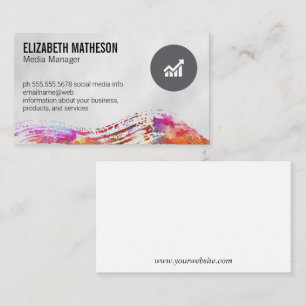Farbenfrohe Wasserfarbe gebürstet Visitenkarte