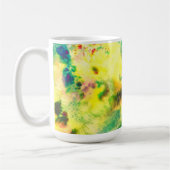 Farbenfrohe Wasserfarbe Gelbe Grüne Abstrakte Kuns Kaffeetasse (Links)