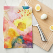 Farbenfrohe Wasserfarbe Gelbe Splotten Abstrakte K Geschirrtuch (Viertel Falte)