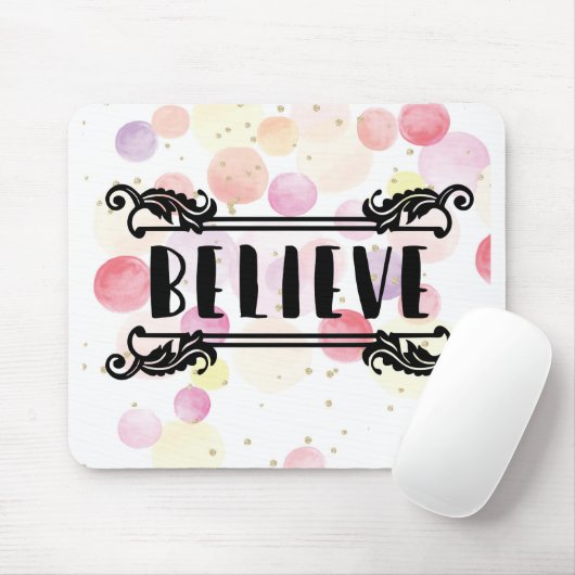Farbenfrohe Wasserfarbe - Glauben Mousepad (Mit Mouse)
