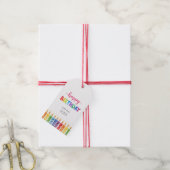 Farbenfrohe Wasserfarbe Glücklich Geburtstagskinde Geschenkanhänger (Mit Garn)