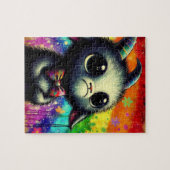 Farbenfrohe Wasserfarbe Grumpe Ziege Puzzle (Horizontal)