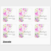 Farbenfrohe Wasserfarbe Handgestrichene Monogramm Quadratischer Aufkleber (Blatt)