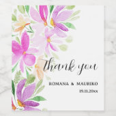 Farbenfrohe Wasserfarbe Handgestrichene Monogramm Weinetikett (Einzelnes Label)