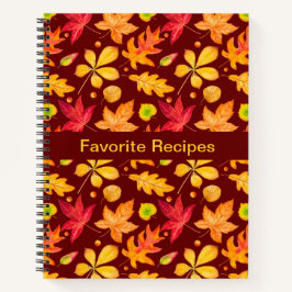 Farbenfrohe Wasserfarbe Herbst Blätter Rezept Notizblock