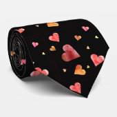 Farbenfrohe Wasserfarbe Herz Neck Tie Krawatte (Gerollt)