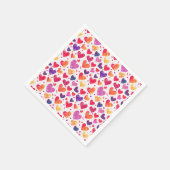 Farbenfrohe Wasserfarbe Herzenslust Muttertag Serviette (Ecke)