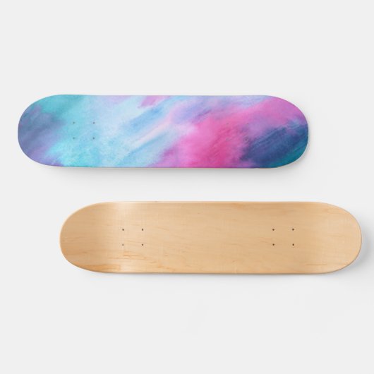 Farbenfrohe Wasserfarbe Hintergrund Skateboard (Horizontal)