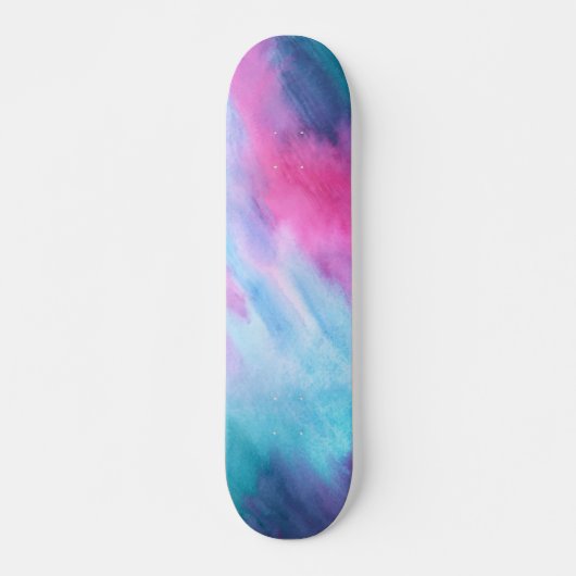 Farbenfrohe Wasserfarbe Hintergrund Skateboard (Vorne)
