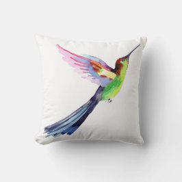 Farbenfrohe Wasserfarbe Hummingbird Kissen