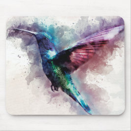 Farbenfrohe Wasserfarbe Hummingbird Mousepad