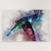 Farbenfrohe Wasserfarbe Hummingbird Puzzle (Horizontal)