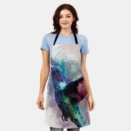 Farbenfrohe Wasserfarbe Hummingbird Schürze