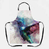 Farbenfrohe Wasserfarbe Hummingbird Schürze (Vorderseite)