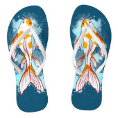 Farbenfrohe Wasserfarbe Koi Flip Flops Badesandalen (Fußbett)