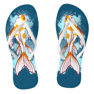 Farbenfrohe Wasserfarbe Koi Flip Flops Badesandalen