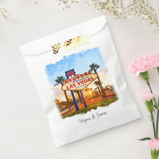 Farbenfrohe Wasserfarbe Las Vegas Zeichenhochzeit Geschenktütchen (Versiegelt)
