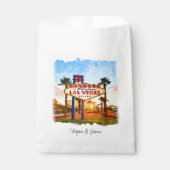 Farbenfrohe Wasserfarbe Las Vegas Zeichenhochzeit Geschenktütchen (Vorderseite)