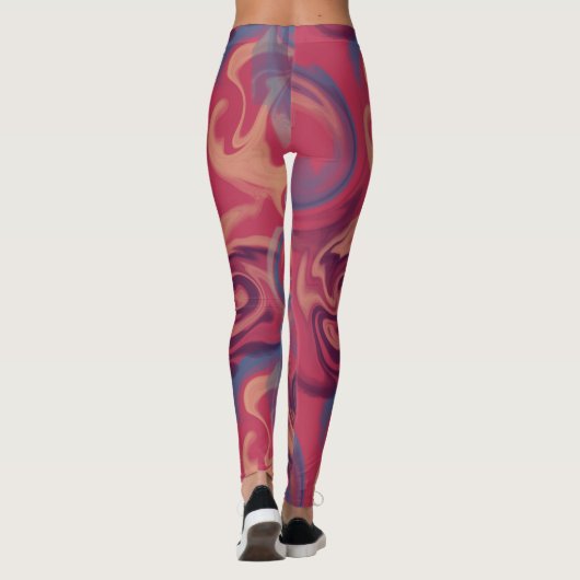 Farbenfrohe Wasserfarbe Leggings (Rückseite)