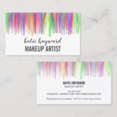 Farbenfrohe Wasserfarbe Makeup Artist Visitenkarte (Vorne/Hinten)