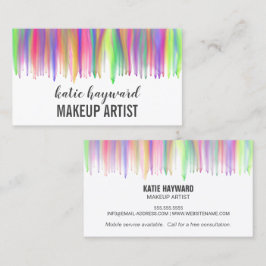 Farbenfrohe Wasserfarbe Makeup Artist Visitenkarte