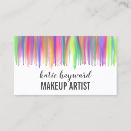 Farbenfrohe Wasserfarbe Makeup Artist Visitenkarte