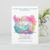 Farbenfrohe Wasserfarbe Minimalistisch Einladung (Stehend Vorderseite)