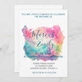 Farbenfrohe Wasserfarbe Minimalistisch Einladung (Vorne/Hinten)