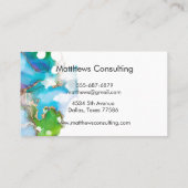 Farbenfrohe Wasserfarbe Moderner Gold Spritzer Visitenkarte (Rückseite)